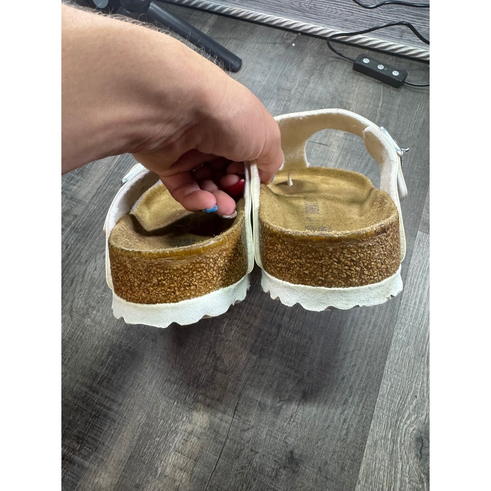 Birkenstock Gizeh Floral Pink Thong Sandals Womens 40 Comfort Cork Footbed - Picture 5 of 6
